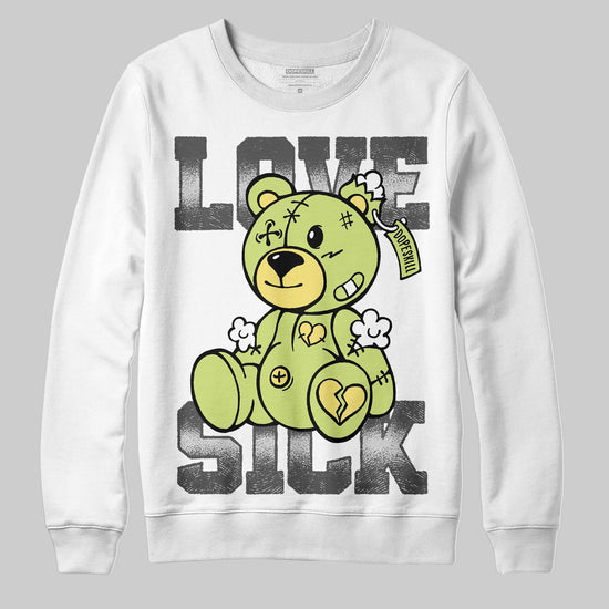 Jordan 4 GS “Light Lemon Twist” DopeSkill Sweatshirt Love Sick Graphic Streetwear - White 