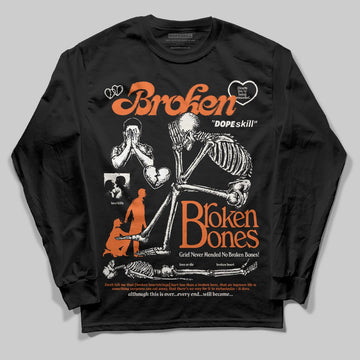Jordan 1 Retro High OG Shattered Backboard (2025) DopeSkill Long Sleeve T-Shirt Broken Bones Graphic Streetwear - Black
