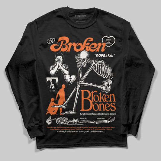 Jordan 1 Retro High OG Shattered Backboard (2025) DopeSkill Long Sleeve T-Shirt Broken Bones Graphic Streetwear - Black