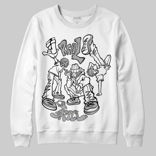 Jordan 4 OG “White Cement” DopeSkill Sweatshirt Real Y2K Players Graphic Streetwear - White