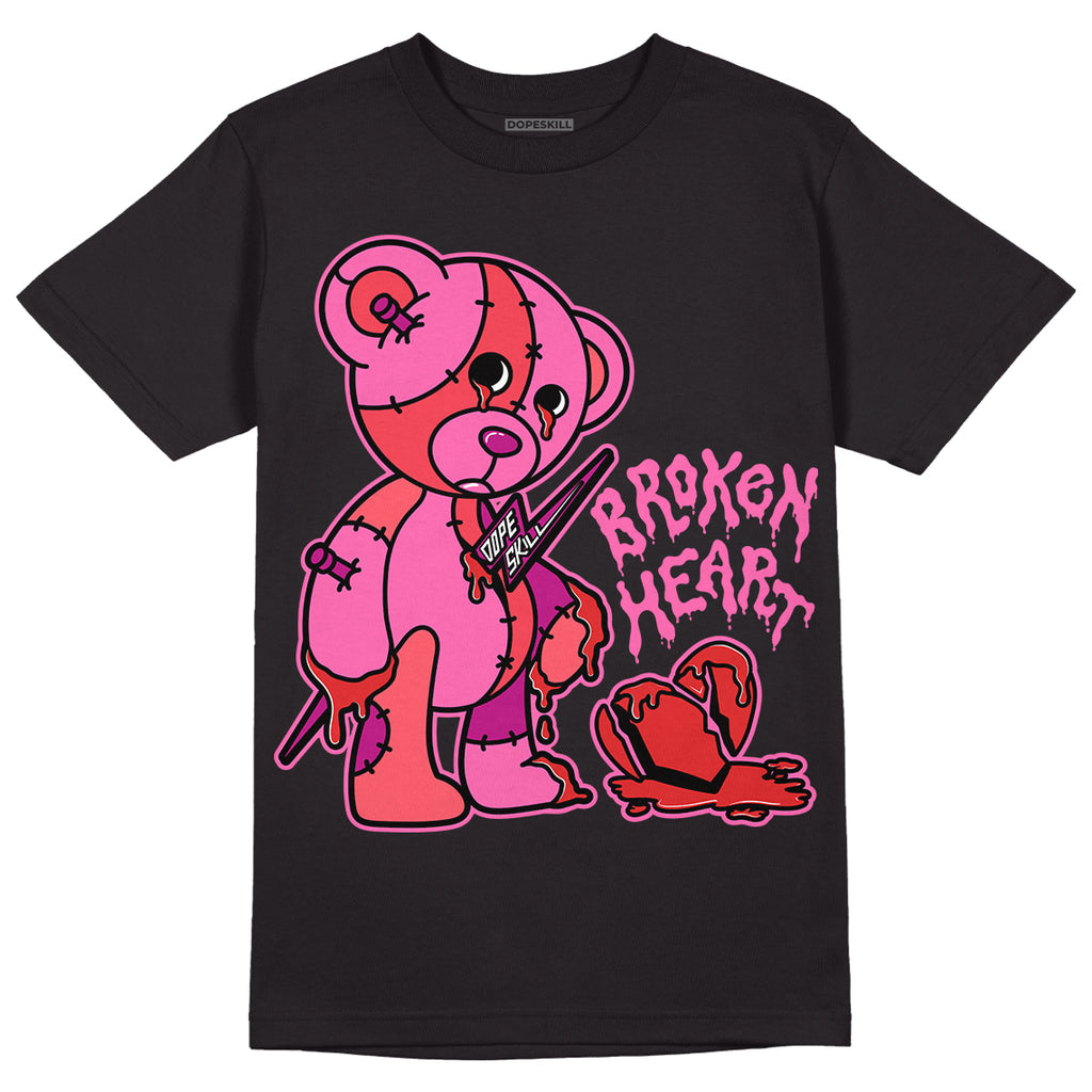 Broken Heart Unisex Shirt Match Jordan 14 Low "Shocking Pink" - Black 