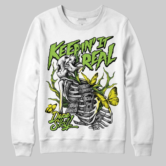 Neon Green Sneakers DopeSkill Sweatshirt Keepin' It Real Graphic Streetwear - White