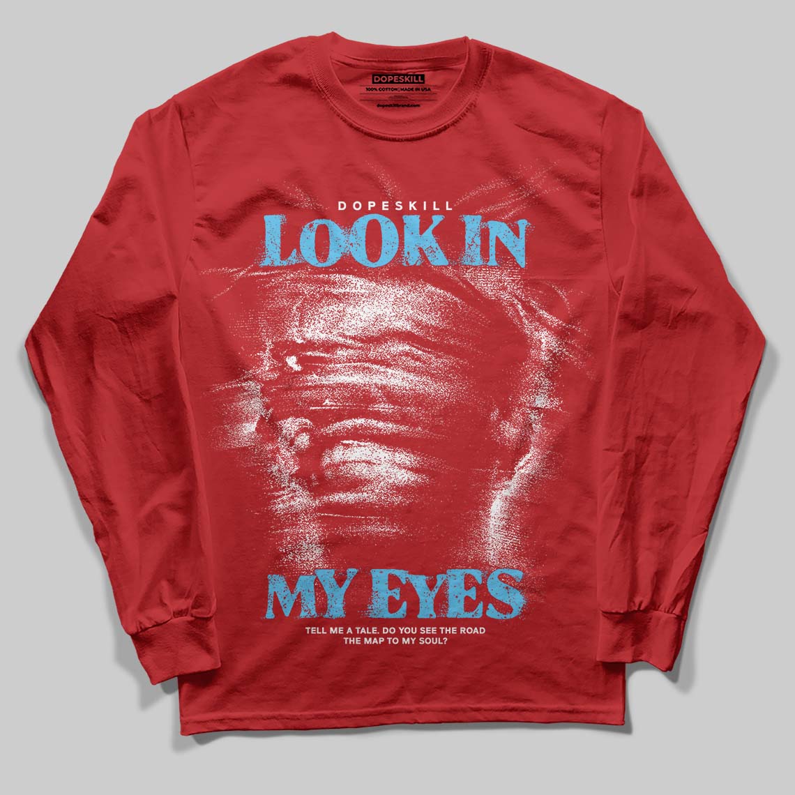 Red Sneakers DopeSkill Long Sleeve T-Shirt Look In My Eyes Graphic Streetwear - Red