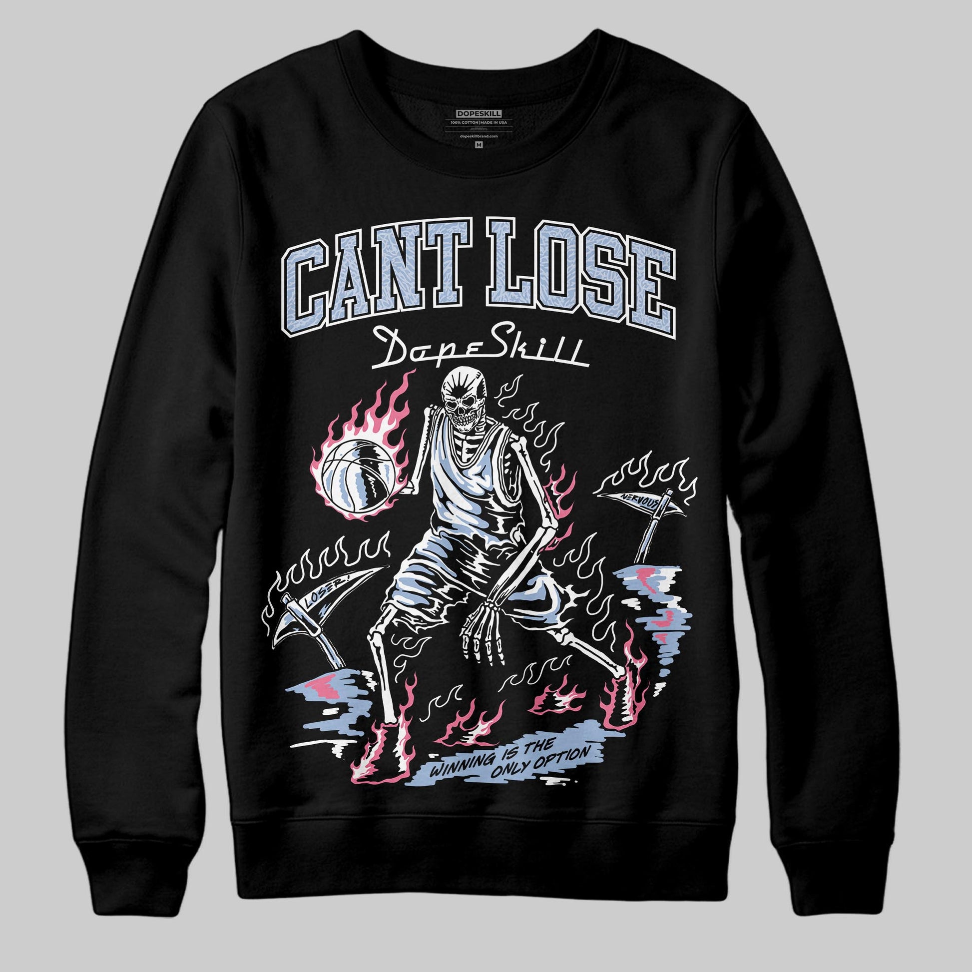 Jordan 3 GS “Denim/Pink Glow” DopeSkill Sweatshirt Cant Lose Graphic Streetwear - Black