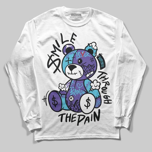 Jordan 8 Retro 'Aqua' 2025 DopeSkill Long Sleeve T-Shirt Smile Through The Pain Graphic Streetwear - White