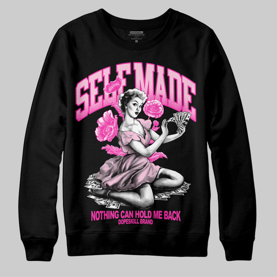 Pink Sneakers DopeSkill Sweatshirt Self Made Graphic Streetwear - Black