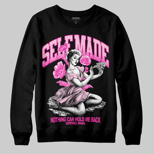 Pink Sneakers DopeSkill Sweatshirt Self Made Graphic Streetwear - Black