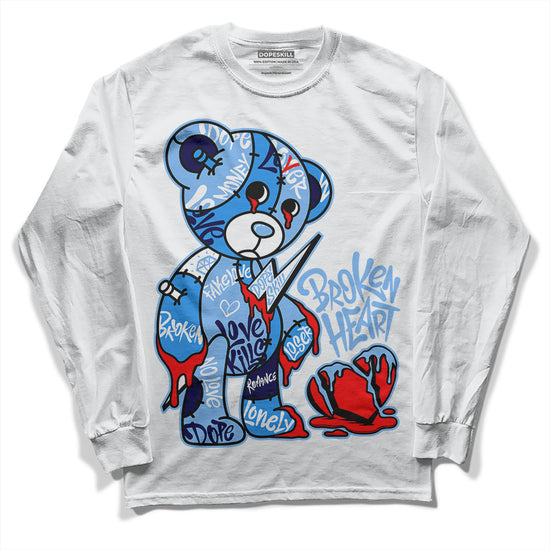 Jordan 9 Powder Blue DopeSkill Long Sleeve T-Shirt Broken Heart Graphic Streetwear - White