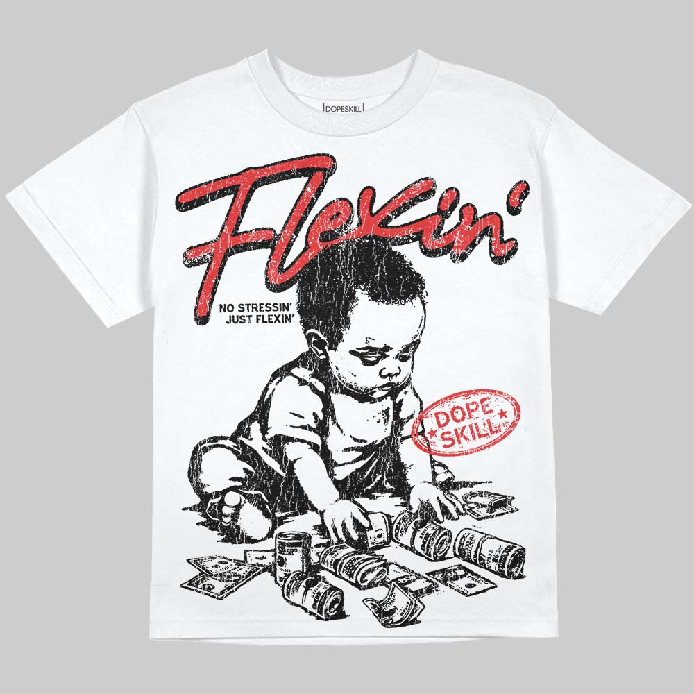 Jordan 4 Retro Red Cement DopeSkill Oversize Print T-Shirt Flexin' Graphic Streetwear