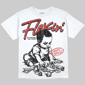 Jordan 4 Retro Red Cement DopeSkill Oversize Print T-Shirt Flexin' Graphic Streetwear