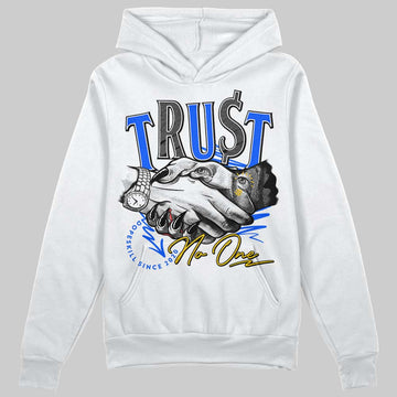 Royal Blue Sneakers DopeSkill Hoodie Sweatshirt Trust No One Graphic Streetwear - White