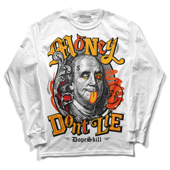 Dunk Low Championship Goldenrod (2021) DopeSkill Long Sleeve T-Shirt Money Don't Lie Graphic Streetwear - White