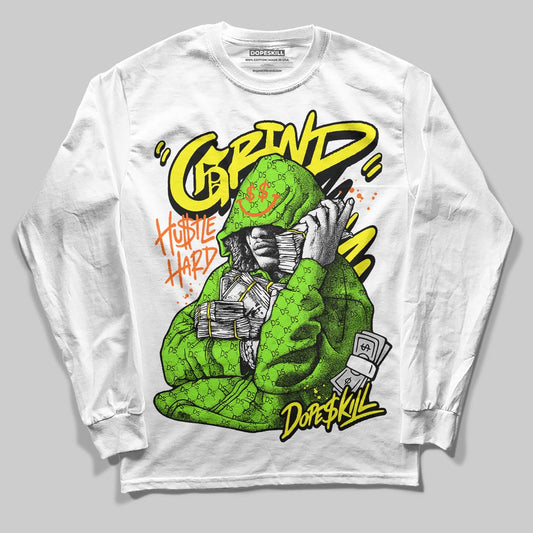 Neon Green Sneakers DopeSkill Long Sleeve T-Shirt Grind Pray Graphic Streetwear - White