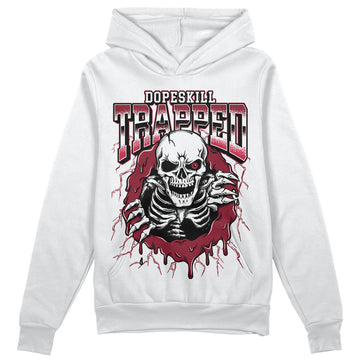 Jordan 1 Retro High '85 OG Metallic Burgundy DopeSkill Hoodie Sweatshirt Trapped Halloween Graphic Streetwear - White 