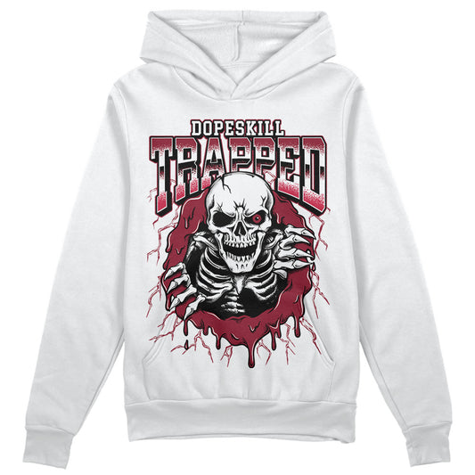 Jordan 1 Retro High '85 OG Metallic Burgundy DopeSkill Hoodie Sweatshirt Trapped Halloween Graphic Streetwear - White 