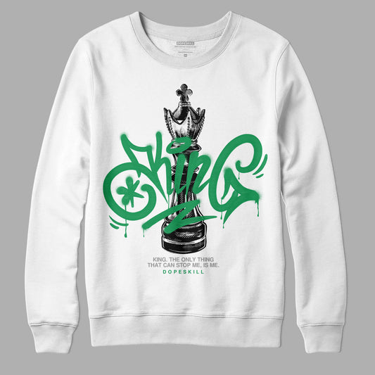 Jordan 3 WMNS “Lucky Green” DopeSkill Sweatshirt King Chess Graphic Streetwear - White 