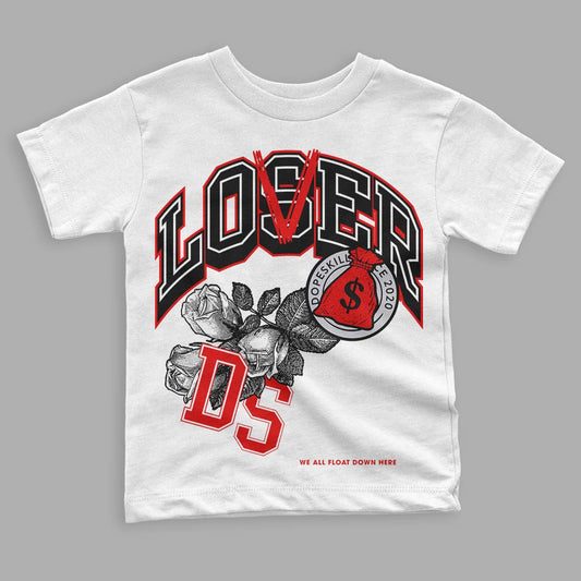 Jordan 4 Retro Red Cement DopeSkill Toddler Kids T-shirt Loser Lover Graphic Streetwear - White