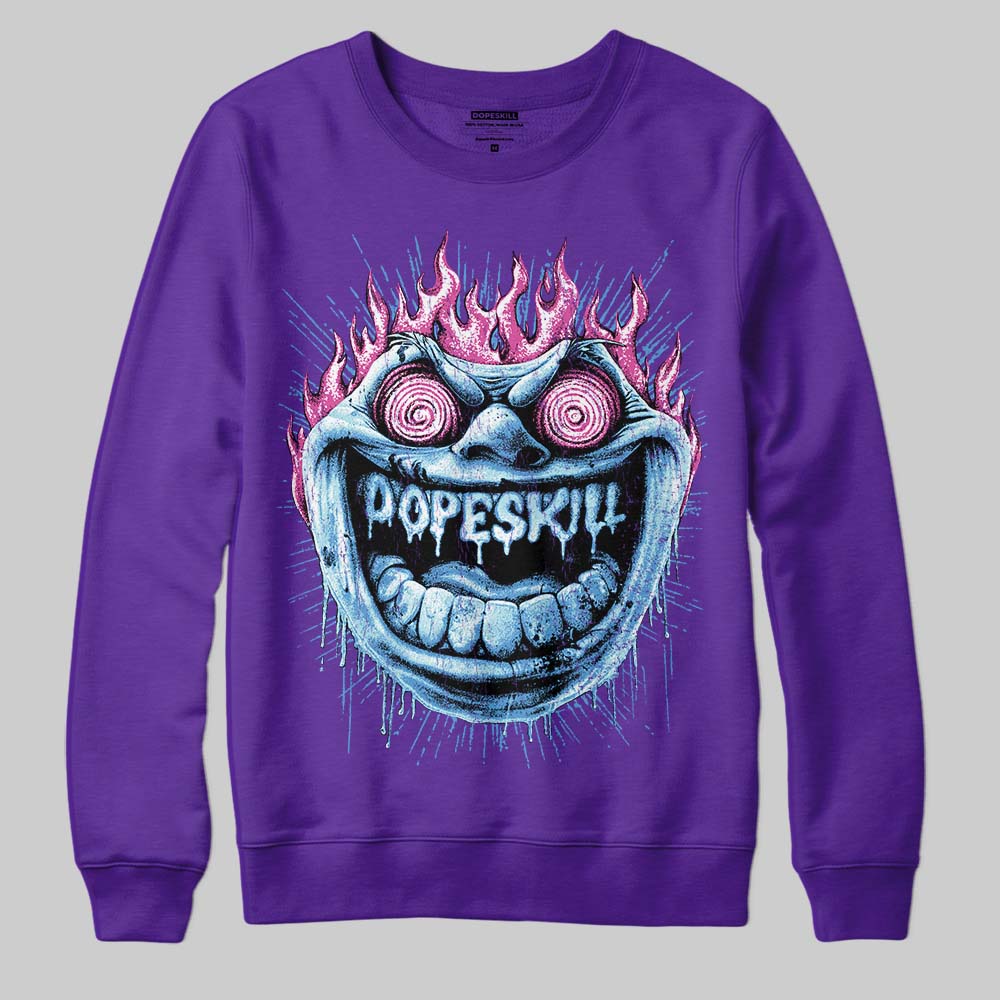 PURPLE Sneakers DopeSkill Sweatshirt Hellfire Graphic Streetwear - Purple