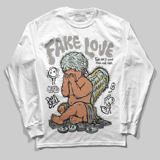 Jordan 1 Retro Low OG Year of the Snake (2025) DopeSkill Long Sleeve T-Shirt False Love Graphic Streetwear - White 