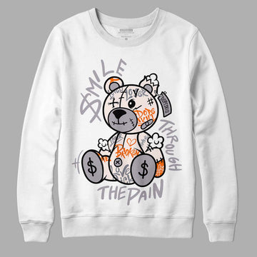 Jordan 2 Cement Grey DopeSkill Sweatshirt Smile Through The Pain Graphic Streetwear - White 