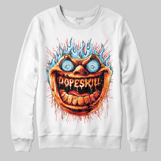 Red Sneakers DopeSkill Sweatshirt Hellfire Graphic Streetwear - White