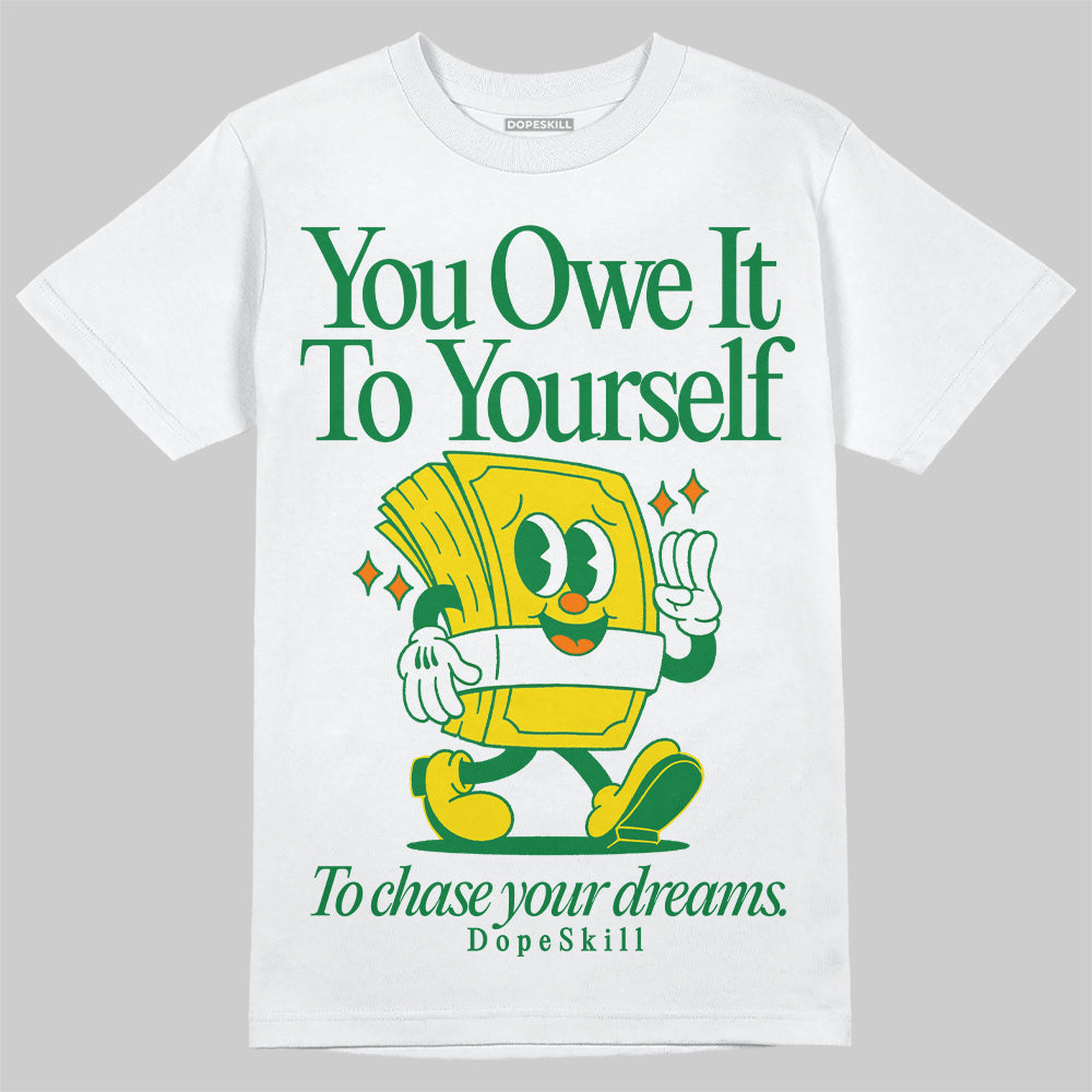 Dunk Low Reverse Brazil DopeSkill T-Shirt Owe It To Yourself Graphic Streetwear  - White