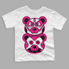 Jordan 1 Low GS “Fierce Pink” Dopeskill Toddler Kids T-shirt Leather Bear Graphic Streetwear - White