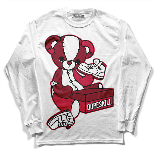 Jordan 1 Retro High '85 OG Metallic Burgundy DopeSkill Long Sleeve T-Shirt Sneakerhead BEAR Graphic Streetwear - WHite 