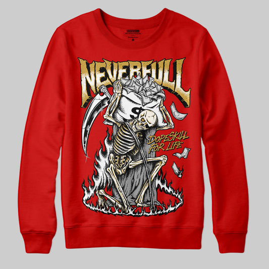 Red Sneakers DopeSkill Red Sweatshirt NeverFull Graphic Streetwear