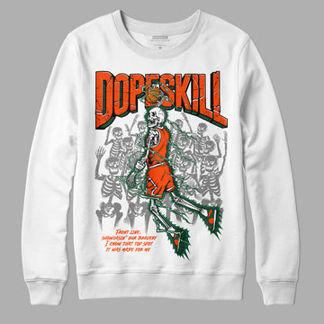 Dunk Low Team Dark Green Orange DopeSkill Sweatshirt Thunder Dunk Graphic Streetwear - White 