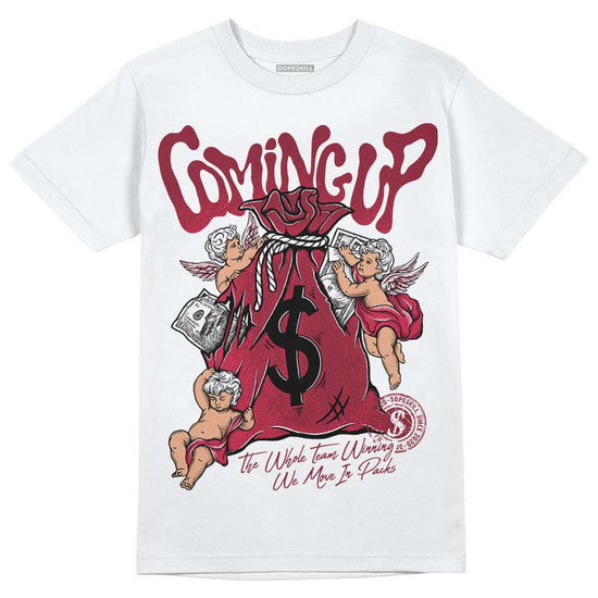 Jordan 1 Retro High '85 OG Metallic Burgundy DopeSkill T-Shirt Money Bag Coming Up Graphic Streetwear - White