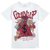 Jordan 1 Retro High '85 OG Metallic Burgundy DopeSkill T-Shirt Money Bag Coming Up Graphic Streetwear - White