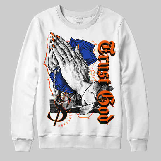 Dunk Low Futura Orange Blaze DopeSkill Sweatshirt Trust God Graphic Streetwear - White