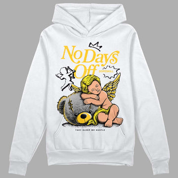 Jordan 4 Retro “Vivid Sulfur” DopeSkill Hoodie Sweatshirt New No Days Off Graphic Streetwear - White 