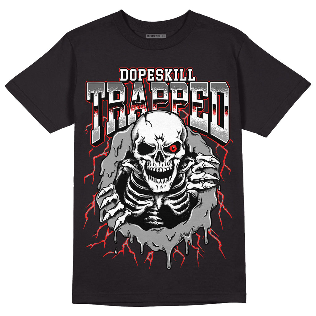 Jordan 4 Infrared DopeSkill T-Shirt Trapped Halloween Graphic Streetwear - Black