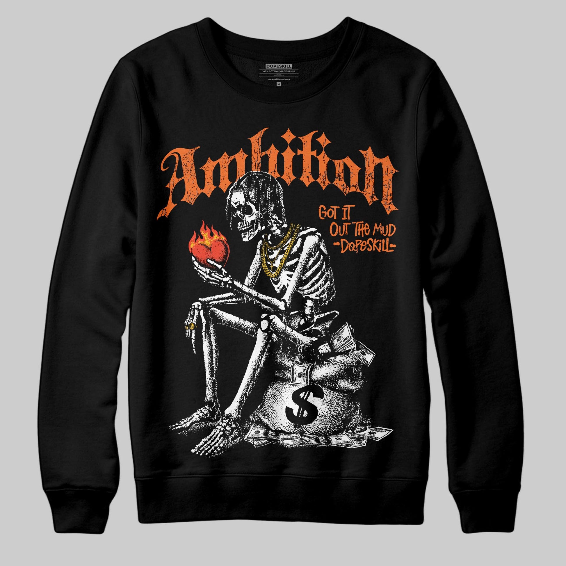 Orange, Black and White Sneakers DopeSkill Sweatshirt Ambition Graphic Streetwear - Black