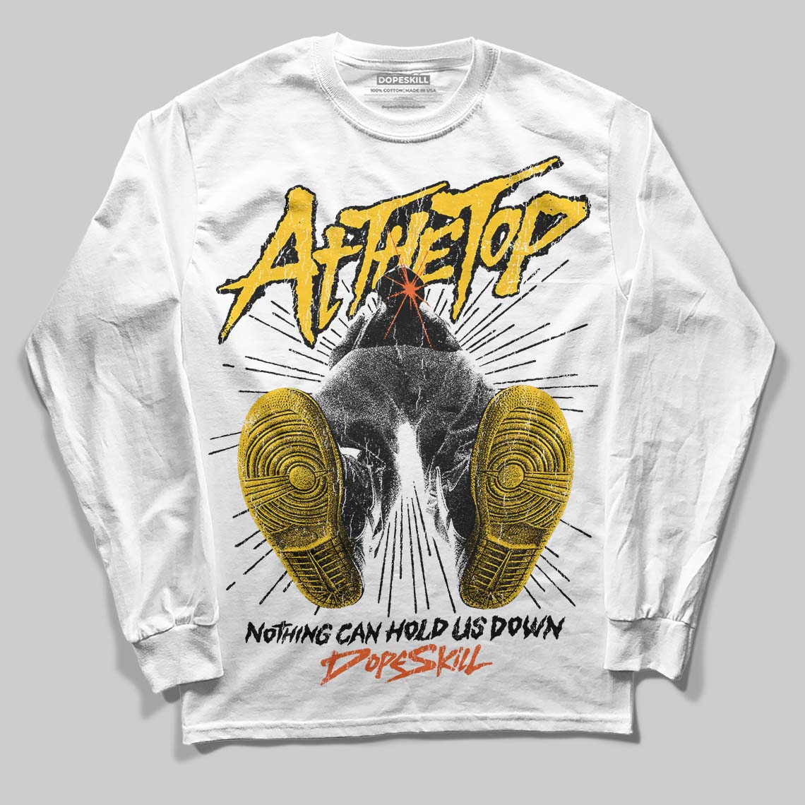 Yellow Sneakers DopeSkill Long Sleeve T-Shirt Nothing Can Hold US Down Graphic Streetwear - White