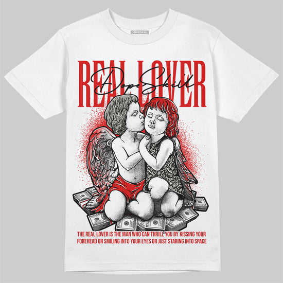 Jordan 3 Retro Fire Red DopeSkill T-Shirt Real Lover Graphic Streetwear - White 