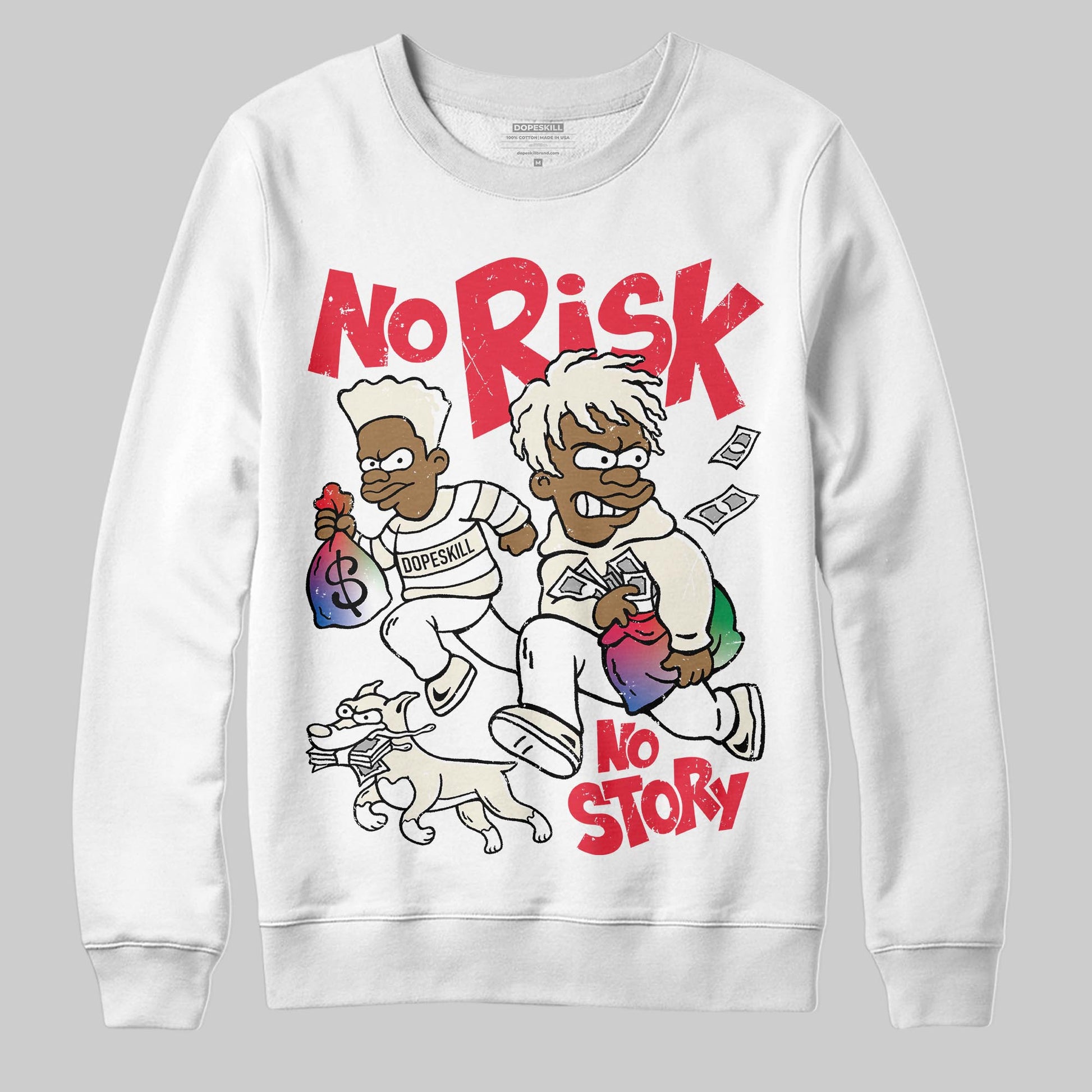 Jordan 11 Retro 285 Atlanta DopeSkill Sweatshirt No Risk No Story Graphic Streetwear - WHite