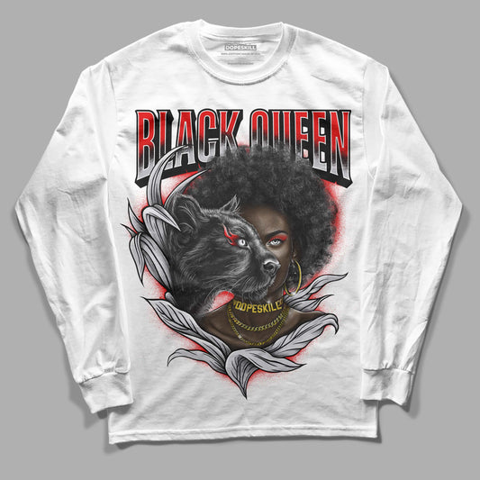 Jordan 2 Retro "Black Cement" DopeSkill Long Sleeve T-Shirt New Black Queen Graphic Streetwear - White 