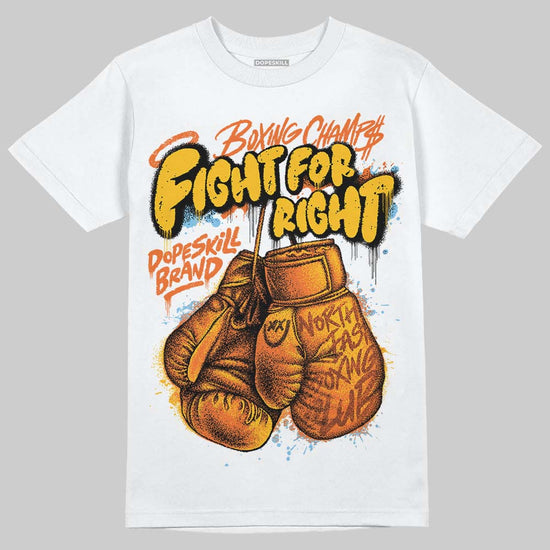 Orange, Black and White Sneakers DopeSkill T-Shirt Fight For Right Graphic Streetwear - White