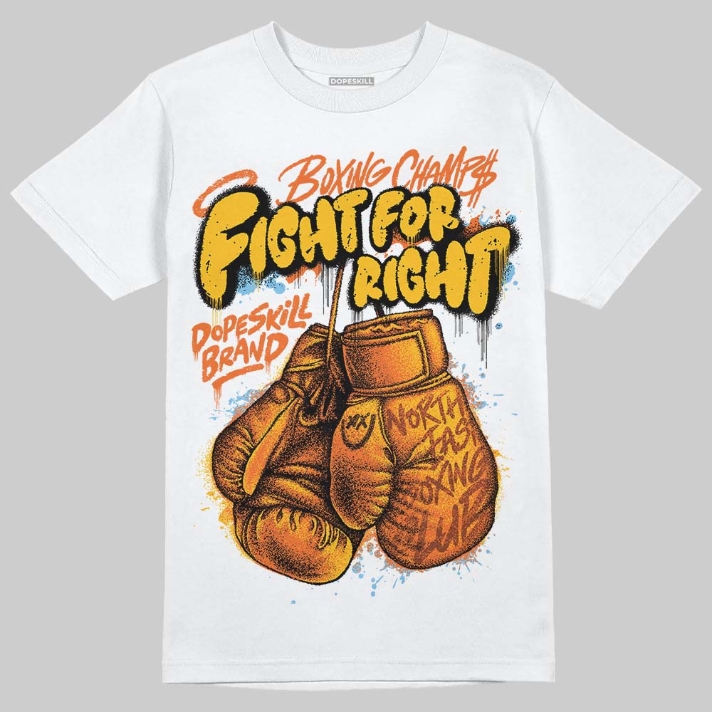 Orange, Black and White Sneakers DopeSkill T-Shirt Fight For Right Graphic Streetwear - White