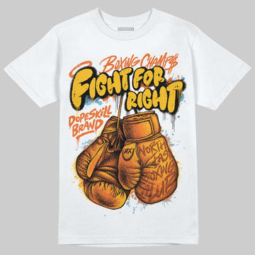 Orange, Black and White Sneakers DopeSkill T-Shirt Fight For Right Graphic Streetwear - White