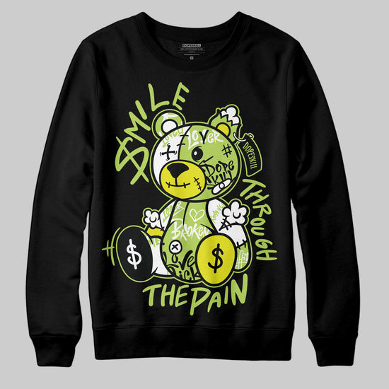 Jordan 13 Retro Bright Cactus DopeSkill Sweatshirt Smile Through The Pain Graphic Streetwear - Black