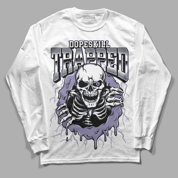 Jordan 5 Retro Low Indigo Haze DopeSkill Long Sleeve T-Shirt Trapped Halloween Graphic Streetwear - White