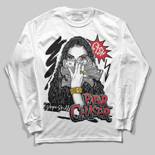 Jordan 5 Retro OG Black Metallic Reimagined DopeSkill Long Sleeve T-Shirt NPC Graphic Streetwear - White