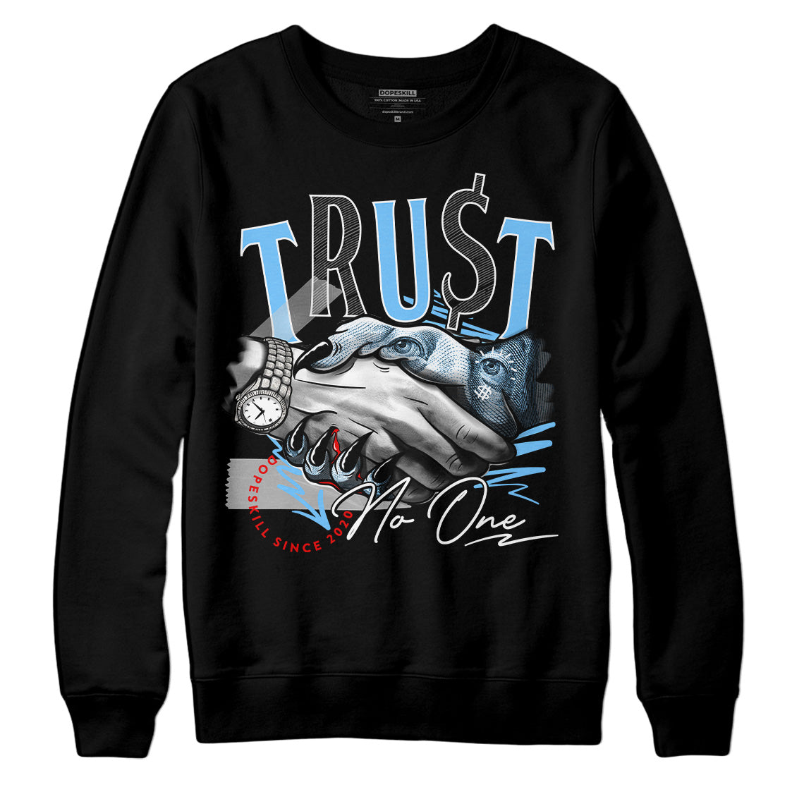 Travis Scott x Jordan 4 Retro 'Cactus Jack'  DopeSkill Sweatshirt Trust No One Graphic Streetwear - Black 