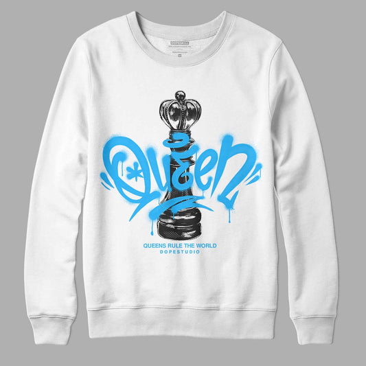 Jordan 2 Low "University Blue" DopeSkill Sweatshirt Queen Chess Graphic Streetwear - White