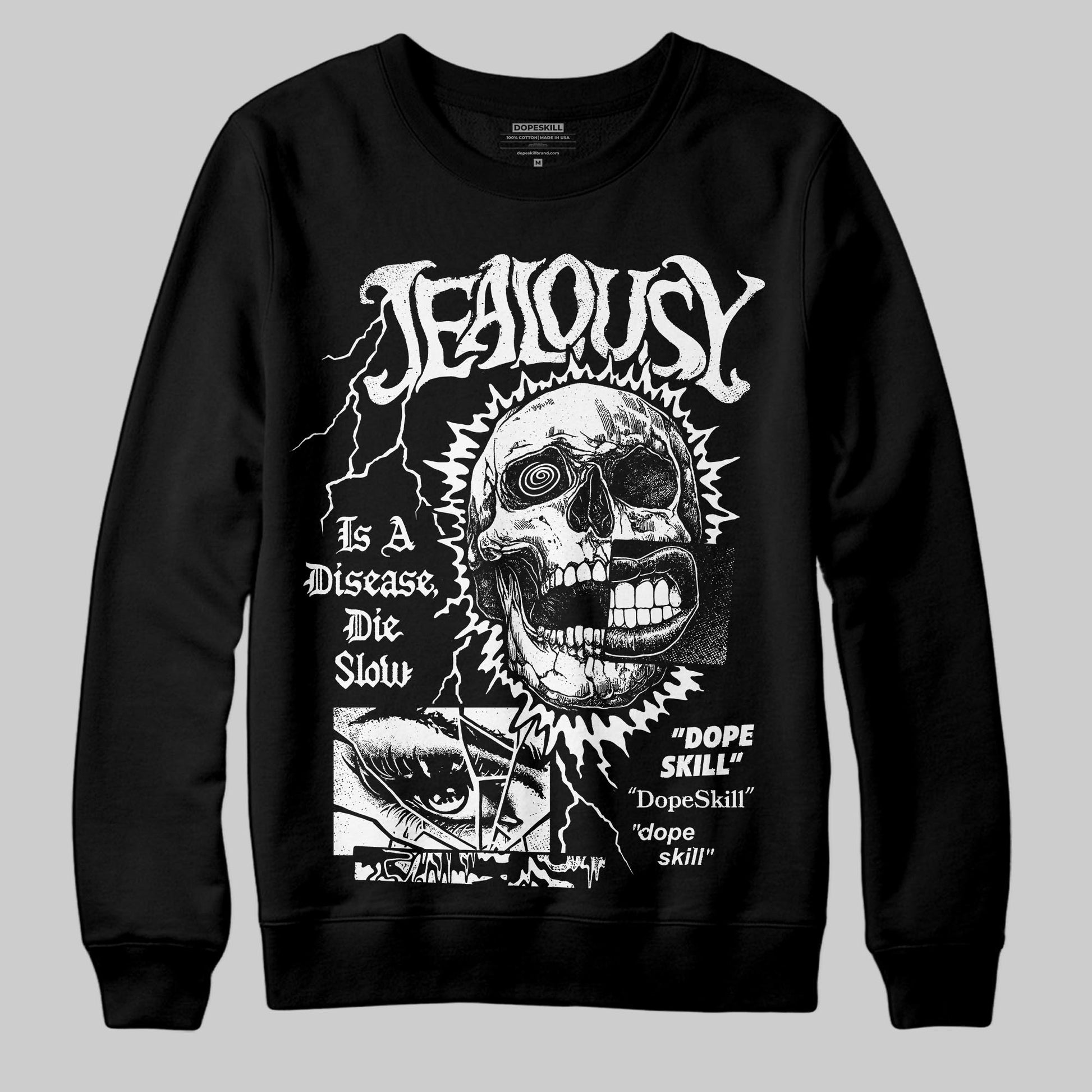 Black and White Sneakers DopeSkill Sweatshirt Jealousy Graphic Streetwear - Black