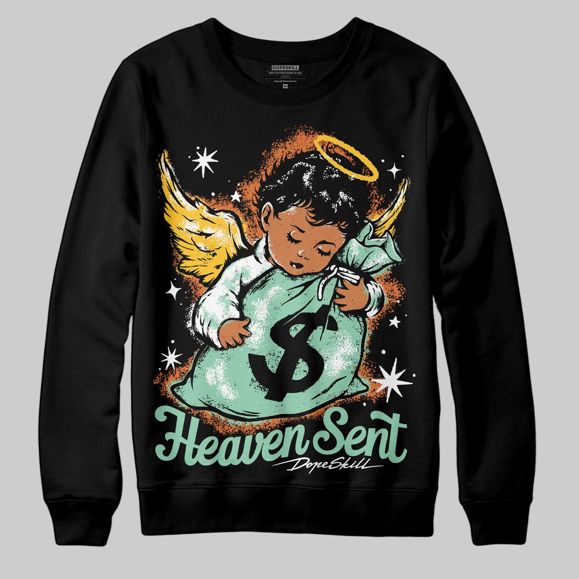 SB Dunk Low Rodeo Tourmaline DopeSkill Sweatshirt Heaven Sent Graphic Streetwear - black